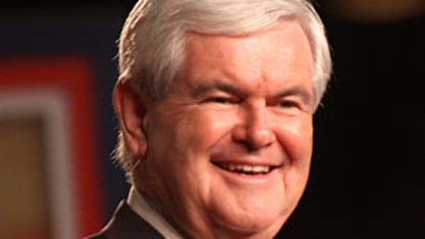 English: Newt Gingrich at a political conferen...