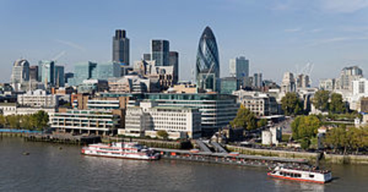 English: The City of London skyline as viewed ...