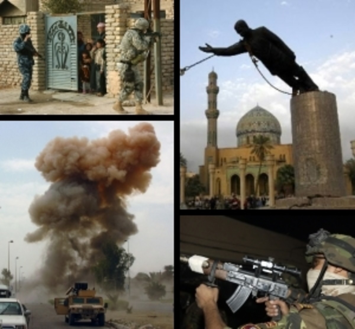 Collage of images taken by U.S. military in Ir...