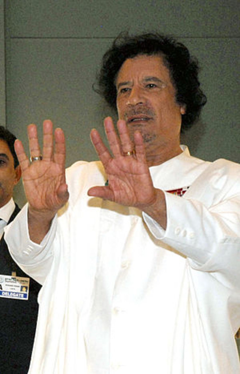The leader de facto of Libya, Muammar al-Gaddafi.
