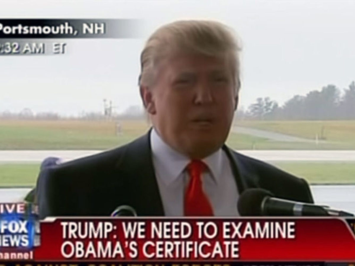 Donald Trump demanding to see President Obama's birth certificate